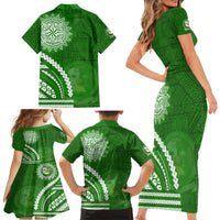 Liahona High School Family Matching Short Sleeve Bodycon Dress and Hawaiian Shirt Ngatu and Polynesian Pattern LT03 - Polynesian Pride