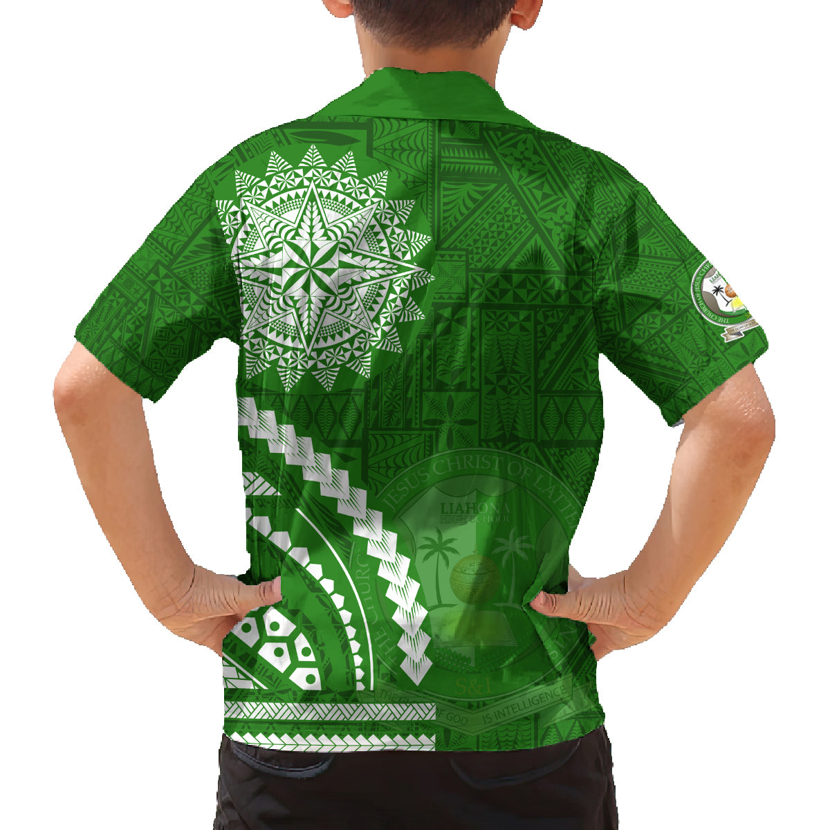 Liahona High School Family Matching Summer Maxi Dress and Hawaiian Shirt Ngatu and Polynesian Pattern LT03 - Polynesian Pride
