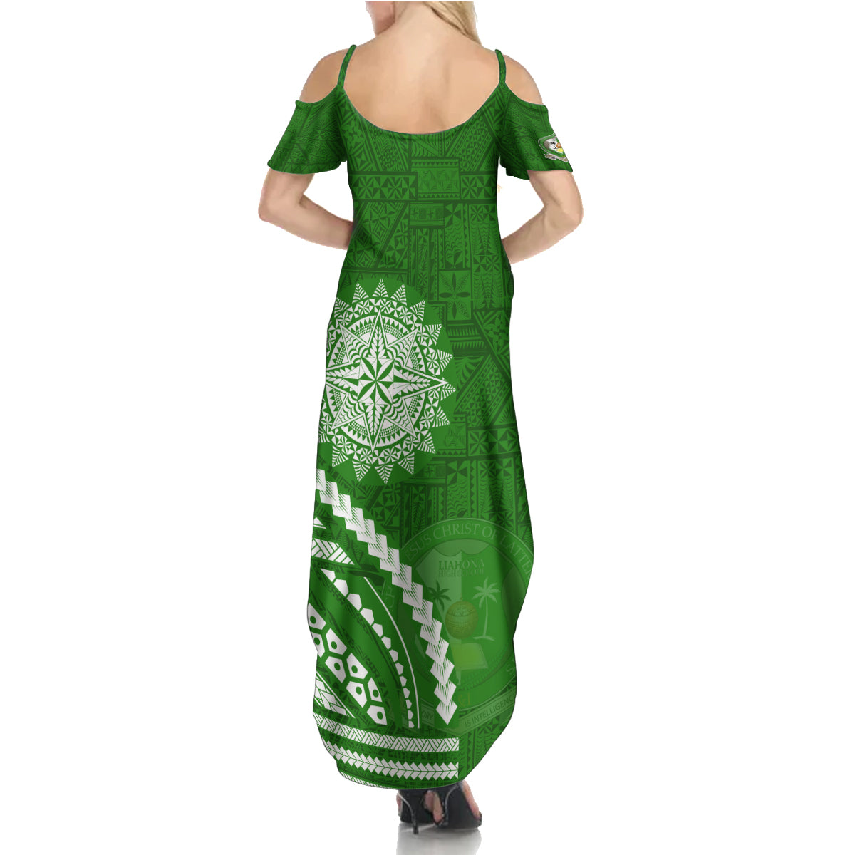 Liahona High School Family Matching Summer Maxi Dress and Hawaiian Shirt Ngatu and Polynesian Pattern LT03 - Polynesian Pride