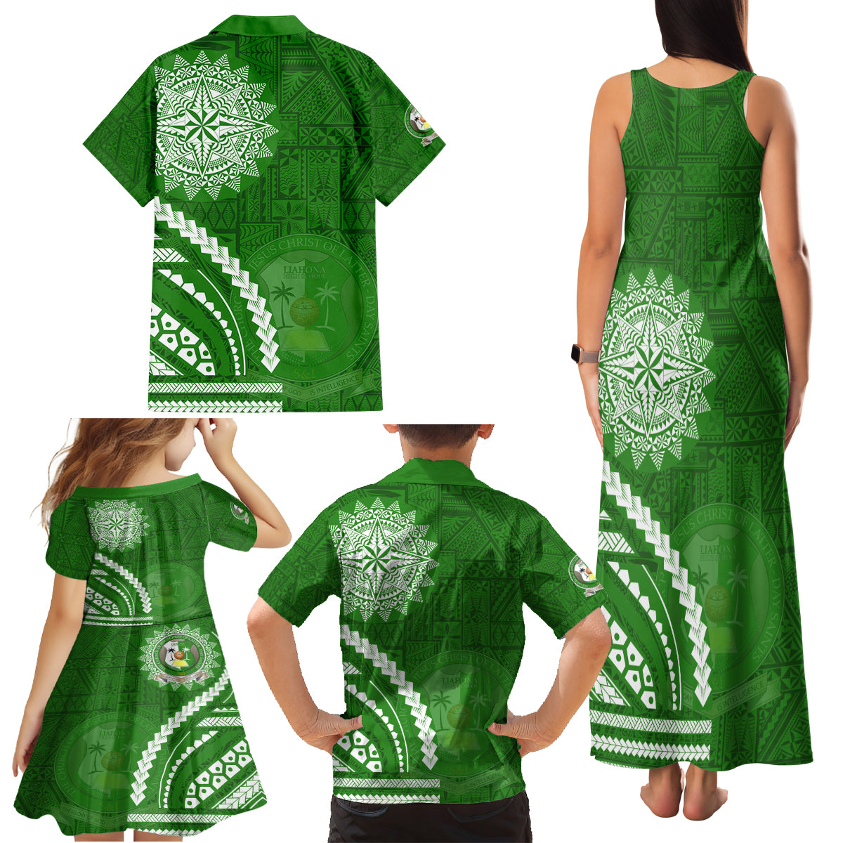 Liahona High School Family Matching Tank Maxi Dress and Hawaiian Shirt Ngatu and Polynesian Pattern LT03 - Polynesian Pride