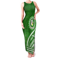 Liahona High School Family Matching Tank Maxi Dress and Hawaiian Shirt Ngatu and Polynesian Pattern LT03 Mom's Dress Green - Polynesian Pride