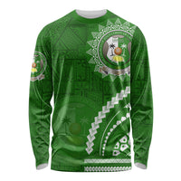 Liahona High School Long Sleeve Shirt Ngatu and Polynesian Pattern LT03 Unisex Green - Polynesian Pride