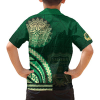 Saineha High School Family Matching Off The Shoulder Long Sleeve Dress and Hawaiian Shirt Ngatu and Polynesian Pattern LT03 - Polynesian Pride