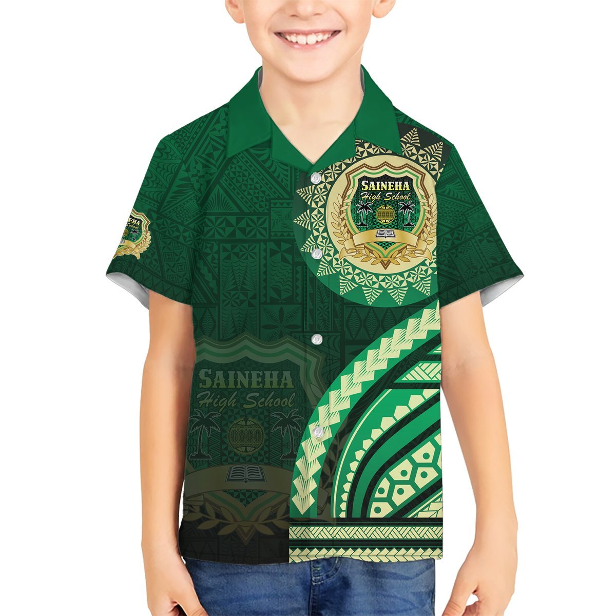 Saineha High School Hawaiian Shirt Ngatu and Polynesian Pattern LT03 - Polynesian Pride