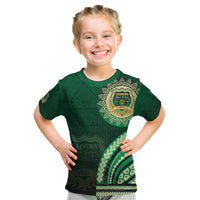 Saineha High School Kid T Shirt Ngatu and Polynesian Pattern LT03 Green - Polynesian Pride