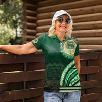 Saineha High School Women Polo Shirt Ngatu and Polynesian Pattern