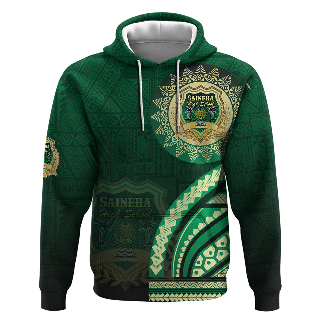 Saineha High School Zip Hoodie Ngatu and Polynesian Pattern LT03 Pullover Hoodie Green - Polynesian Pride