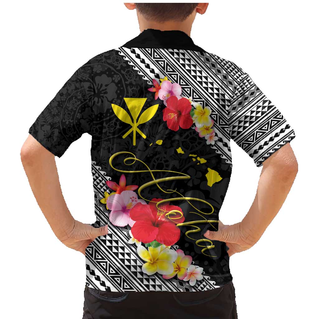 Aloha Hawaii Hibiscus and Plumeria Flowers Family Matching Mermaid Dress and Hawaiian Shirt Kanaka Maoli Tattoo Polynesian Pattern LT03 - Polynesian Pride