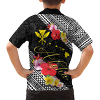 Aloha Hawaii Hibiscus and Plumeria Flowers Family Matching Puletasi and Hawaiian Shirt Kanaka Maoli Tattoo Polynesian Pattern LT03 - Polynesian Pride