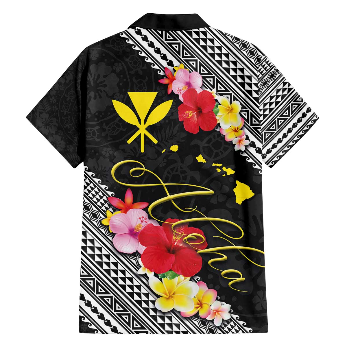 Aloha Hawaii Hibiscus and Plumeria Flowers Family Matching Puletasi and Hawaiian Shirt Kanaka Maoli Tattoo Polynesian Pattern LT03 - Polynesian Pride