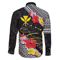 Aloha Hawaii Hibiscus and Plumeria Flowers Family Matching Summer Maxi Dress and Hawaiian Shirt Kanaka Maoli Tattoo Polynesian Pattern