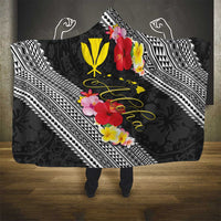 Aloha Hawaii Hibiscus and Plumeria Flowers Hooded Blanket Kanaka Maoli Tattoo Polynesian Pattern LT03 - Polynesian Pride