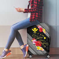 Aloha Hawaii Hibiscus and Plumeria Flowers Luggage Cover Kanaka Maoli Tattoo Polynesian Pattern LT03 - Polynesian Pride