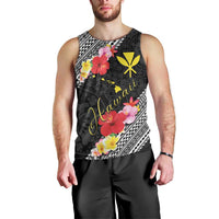 Aloha Hawaii Hibiscus and Plumeria Flowers Men Tank Top Kanaka Maoli Tattoo Polynesian Pattern LT03 - Polynesian Pride