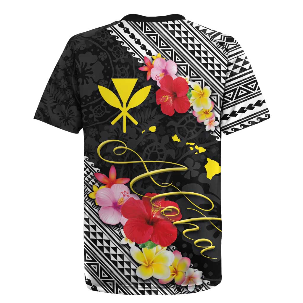 Aloha Hawaii Hibiscus and Plumeria Flowers Rugby Jersey Kanaka Maoli Tattoo Polynesian Pattern LT03 - Polynesian Pride