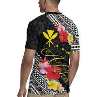 Aloha Hawaii Hibiscus and Plumeria Flowers Rugby Jersey Kanaka Maoli Tattoo Polynesian Pattern LT03 - Polynesian Pride