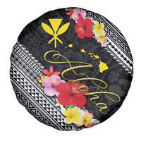Aloha Hawaii Hibiscus and Plumeria Flowers Spare Tire Cover Kanaka Maoli Tattoo Polynesian Pattern LT03 - Polynesian Pride