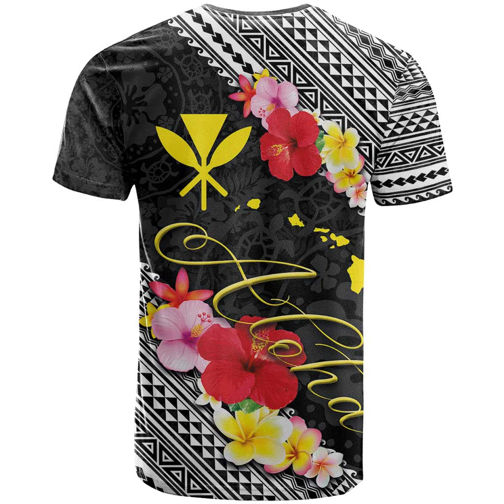 Aloha Hawaii Hibiscus and Plumeria Flowers T Shirt Kanaka Maoli Tattoo Polynesian Pattern LT03 - Polynesian Pride