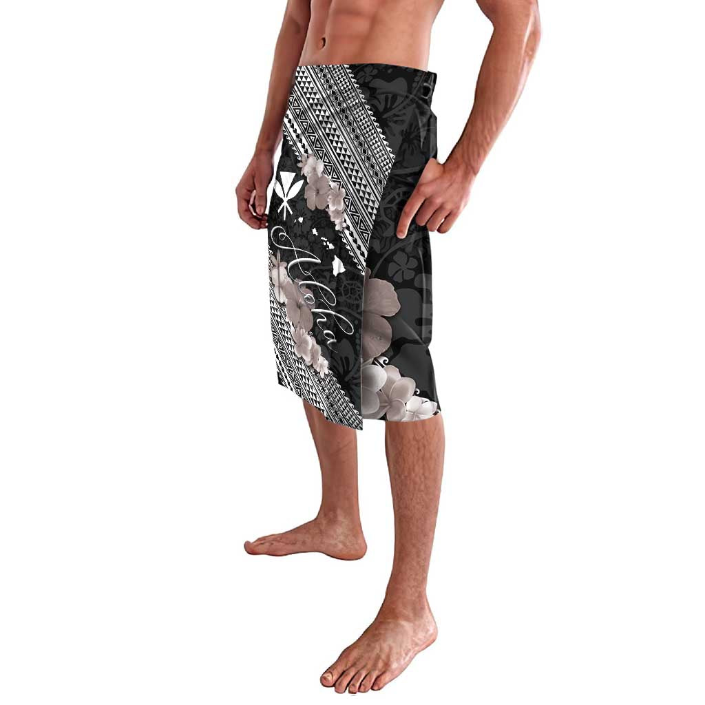Aloha Hawaii Hibiscus and Plumeria Flowers Lavalava Kanaka Maoli Tattoo Polynesian Pattern Gray Color LT03 - Polynesian Pride