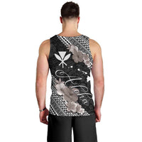 Aloha Hawaii Hibiscus and Plumeria Flowers Men Tank Top Kanaka Maoli Tattoo Polynesian Pattern Gray Color LT03 - Polynesian Pride
