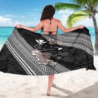 Aloha Hawaii Hibiscus and Plumeria Flowers Sarong Kanaka Maoli Tattoo Polynesian Pattern Gray Color LT03 - Polynesian Pride