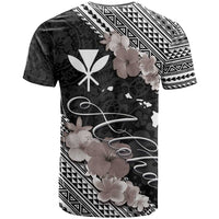 Aloha Hawaii Hibiscus and Plumeria Flowers T Shirt Kanaka Maoli Tattoo Polynesian Pattern Gray Color LT03 - Polynesian Pride
