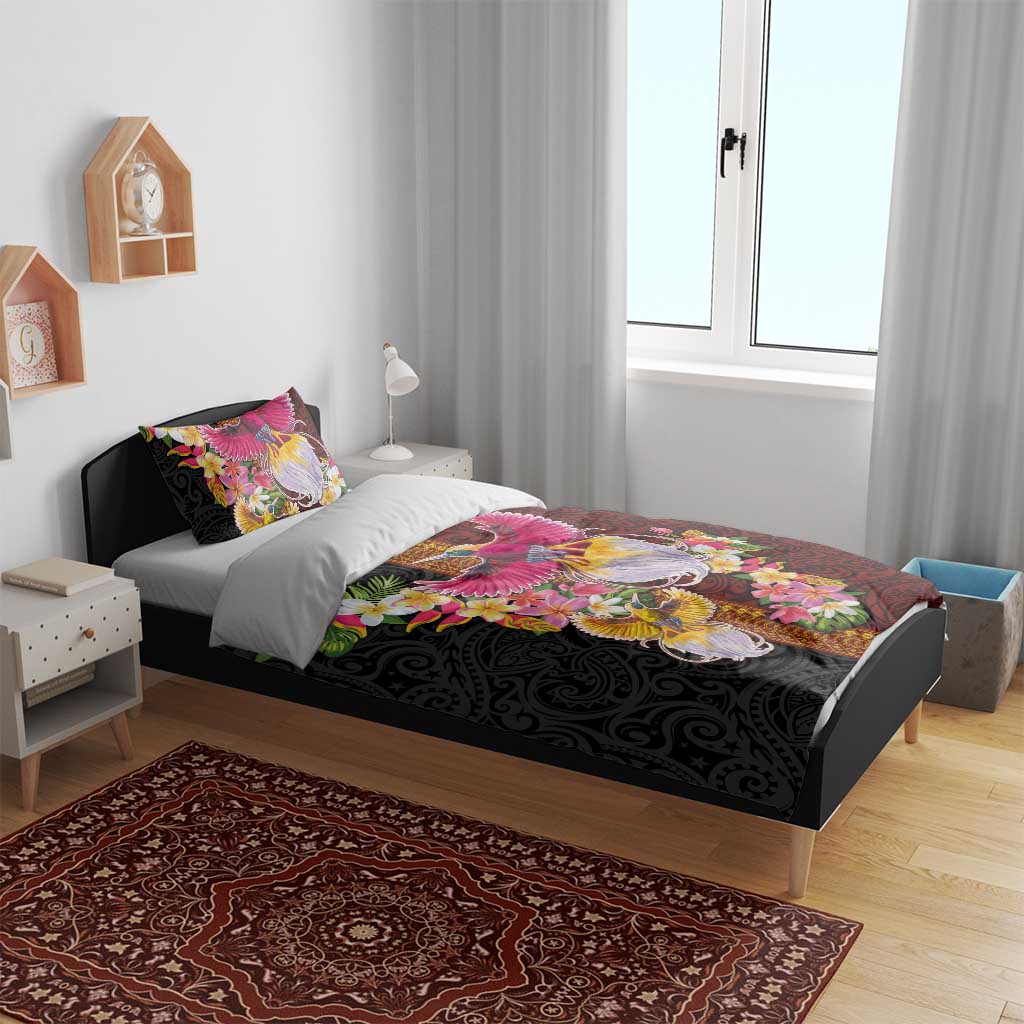 Papua New Guinea Birds and Frangipani Bedding Set Melanesian Art Tattoos - Polynesian Pride