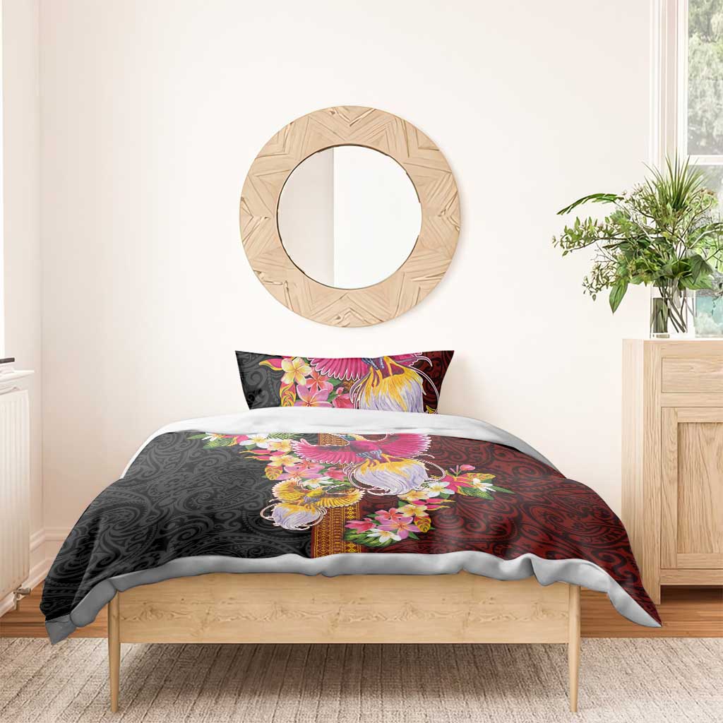 Papua New Guinea Birds and Frangipani Bedding Set Melanesian Art Tattoos - Polynesian Pride