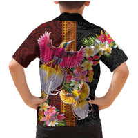 Papua New Guinea Birds and Frangipani Family Matching Mermaid Dress and Hawaiian Shirt Melanesian Art Tattoos LT03 - Polynesian Pride