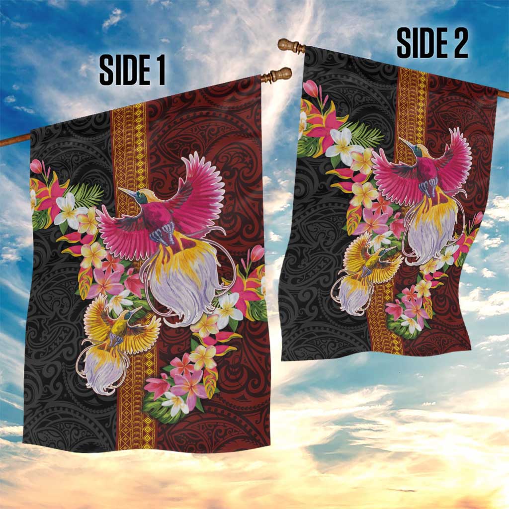 Papua New Guinea Birds and Frangipani Garden Flag Melanesian Art Tattoos LT03 - Polynesian Pride