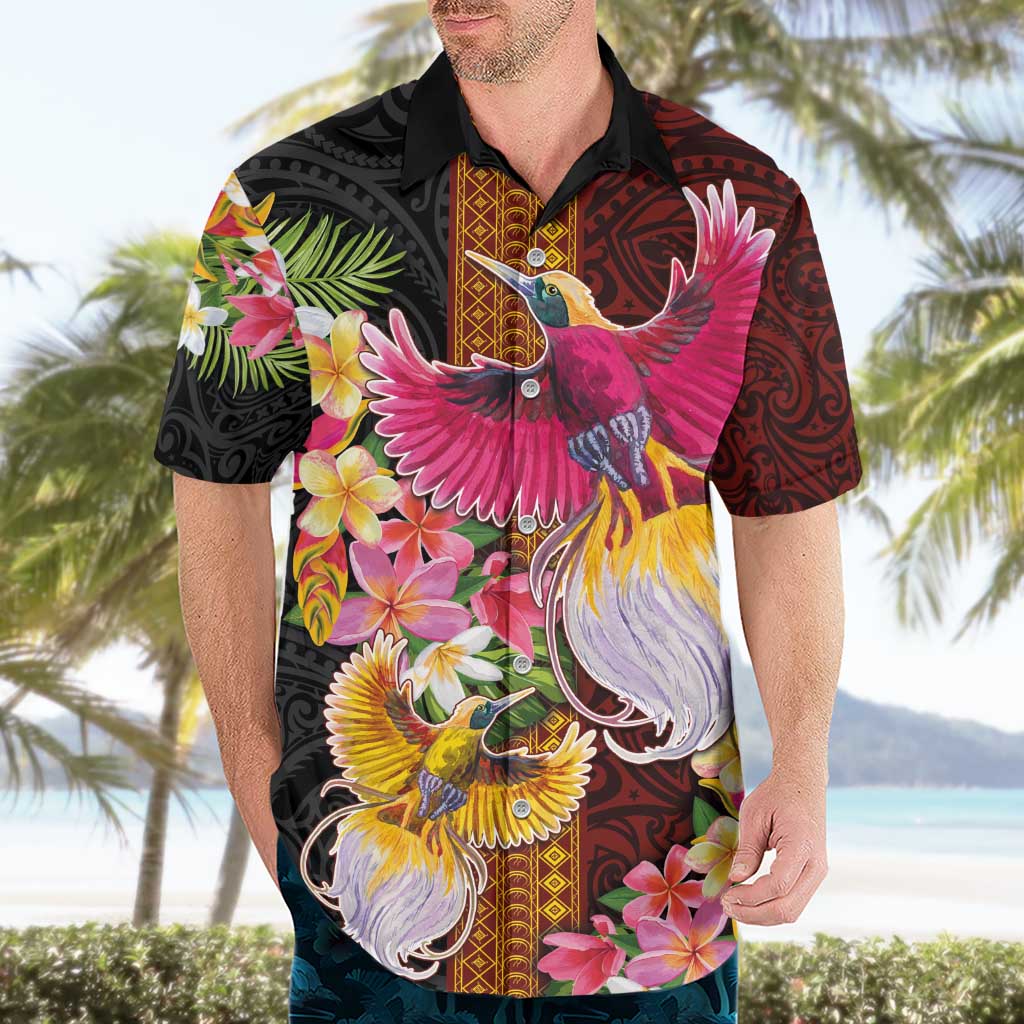 Papua New Guinea Birds and Frangipani Hawaiian Shirt Melanesian Art Tattoos LT03 - Polynesian Pride