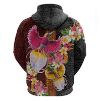 Papua New Guinea Birds and Frangipani Hoodie Melanesian Art Tattoos LT03 - Polynesian Pride