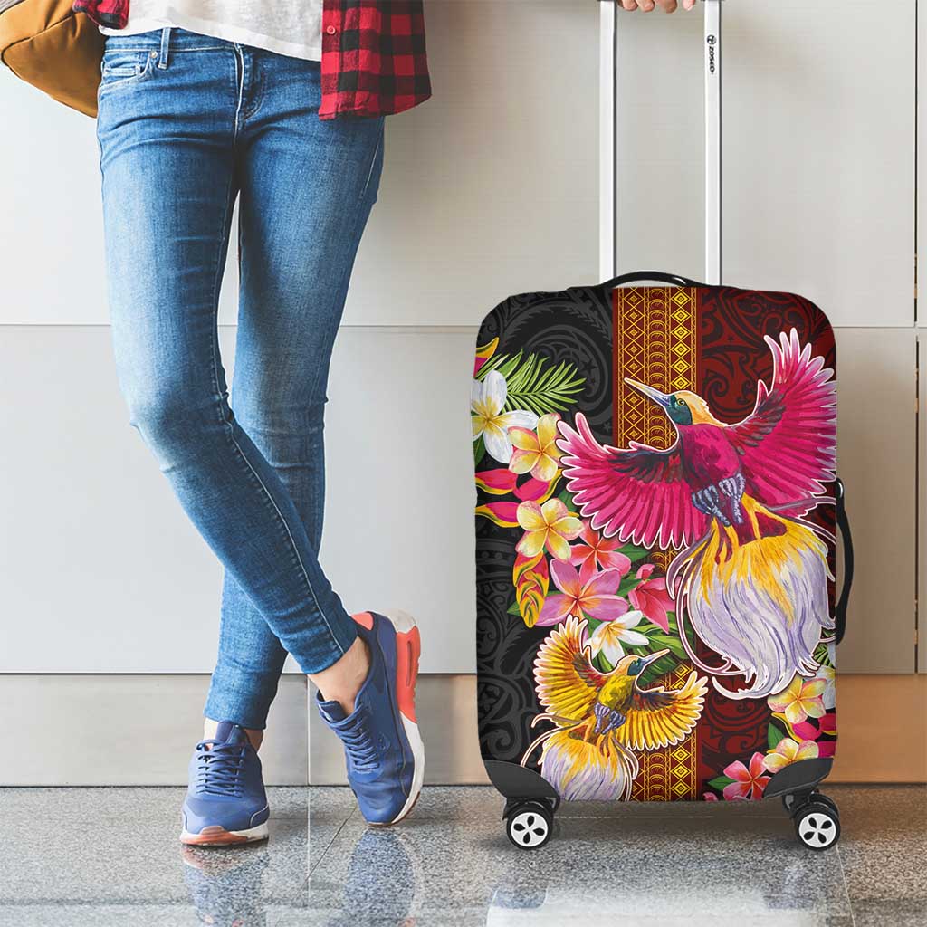 Papua New Guinea Birds and Frangipani Luggage Cover Melanesian Art Tattoos LT03 - Polynesian Pride