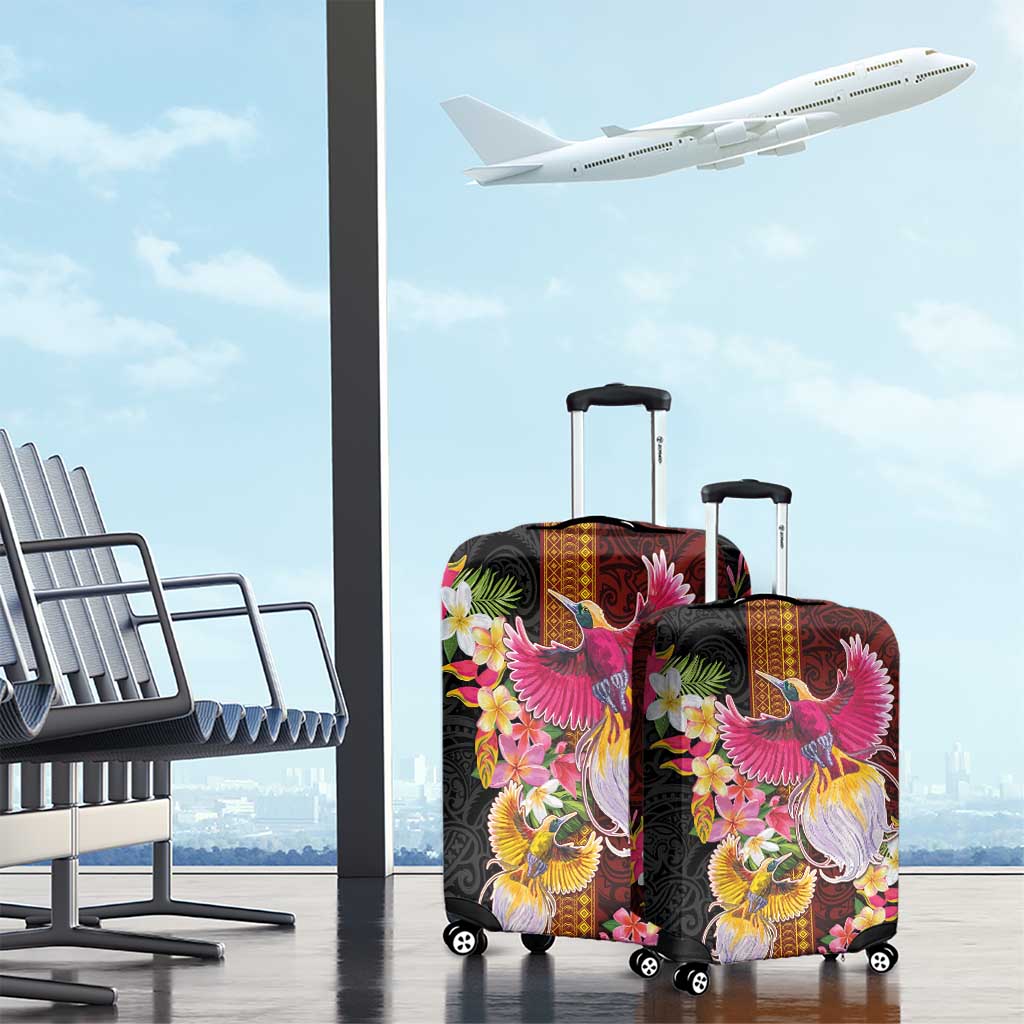 Papua New Guinea Birds and Frangipani Luggage Cover Melanesian Art Tattoos LT03 - Polynesian Pride
