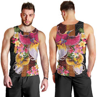 Papua New Guinea Birds and Frangipani Men Tank Top Melanesian Art Tattoos LT03 - Polynesian Pride
