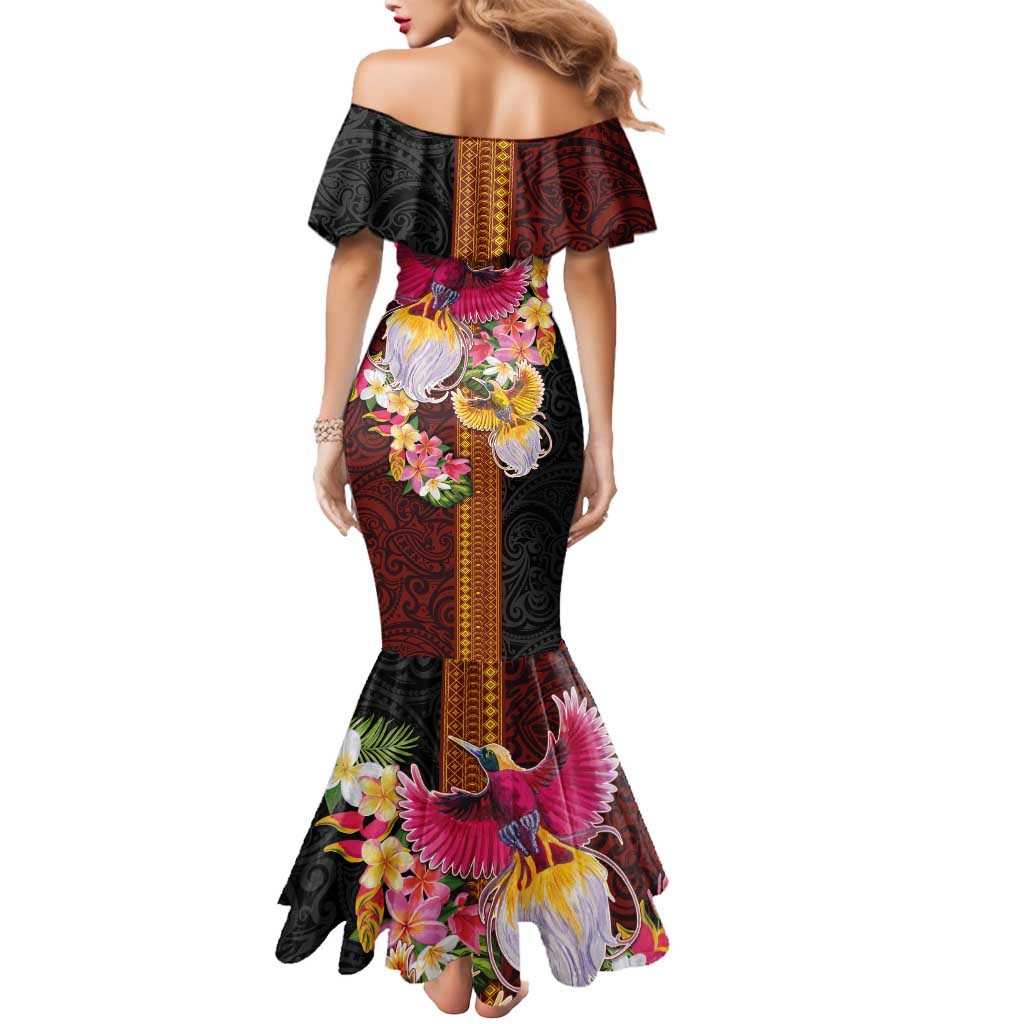 Papua New Guinea Birds and Frangipani Mermaid Dress Melanesian Art Tattoos LT03 - Polynesian Pride