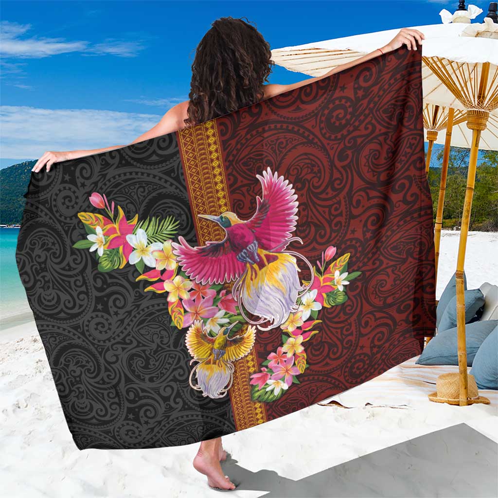 Papua New Guinea Birds and Frangipani Sarong Melanesian Art Tattoos - Polynesian Pride