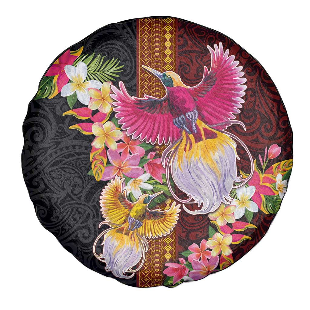 Papua New Guinea Birds and Frangipani Spare Tire Cover Melanesian Art Tattoos LT03 - Polynesian Pride