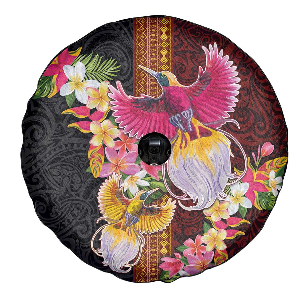 Papua New Guinea Birds and Frangipani Spare Tire Cover Melanesian Art Tattoos LT03 - Polynesian Pride