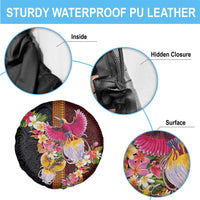Papua New Guinea Birds and Frangipani Spare Tire Cover Melanesian Art Tattoos LT03 - Polynesian Pride