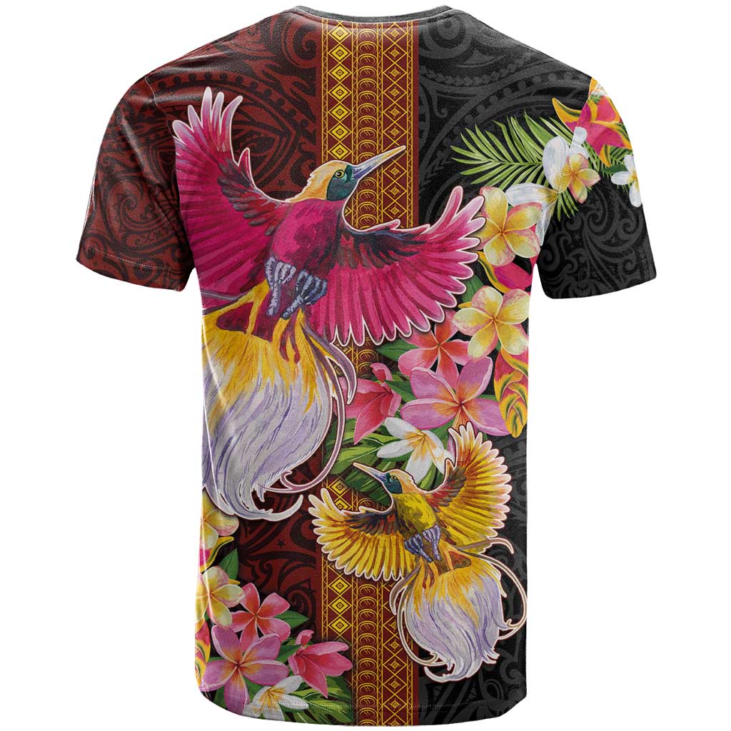 Papua New Guinea Birds and Frangipani T Shirt Melanesian Art Tattoos LT03 - Polynesian Pride