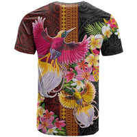Papua New Guinea Birds and Frangipani T Shirt Melanesian Art Tattoos LT03 - Polynesian Pride