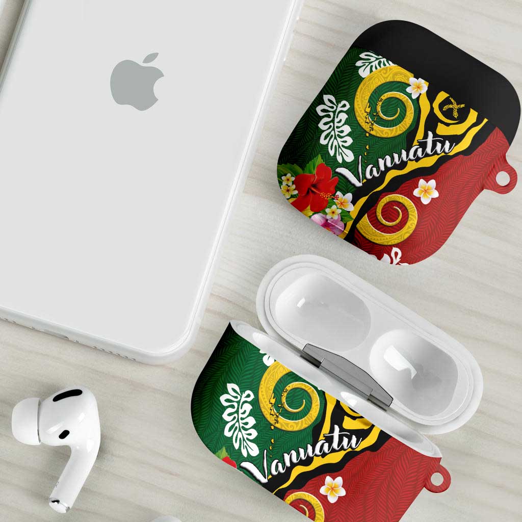 Melanesian Vanuatu Tribal Boar Tusk AirPods Case Tropical Plants and Namele Motifs LT03 - Polynesian Pride