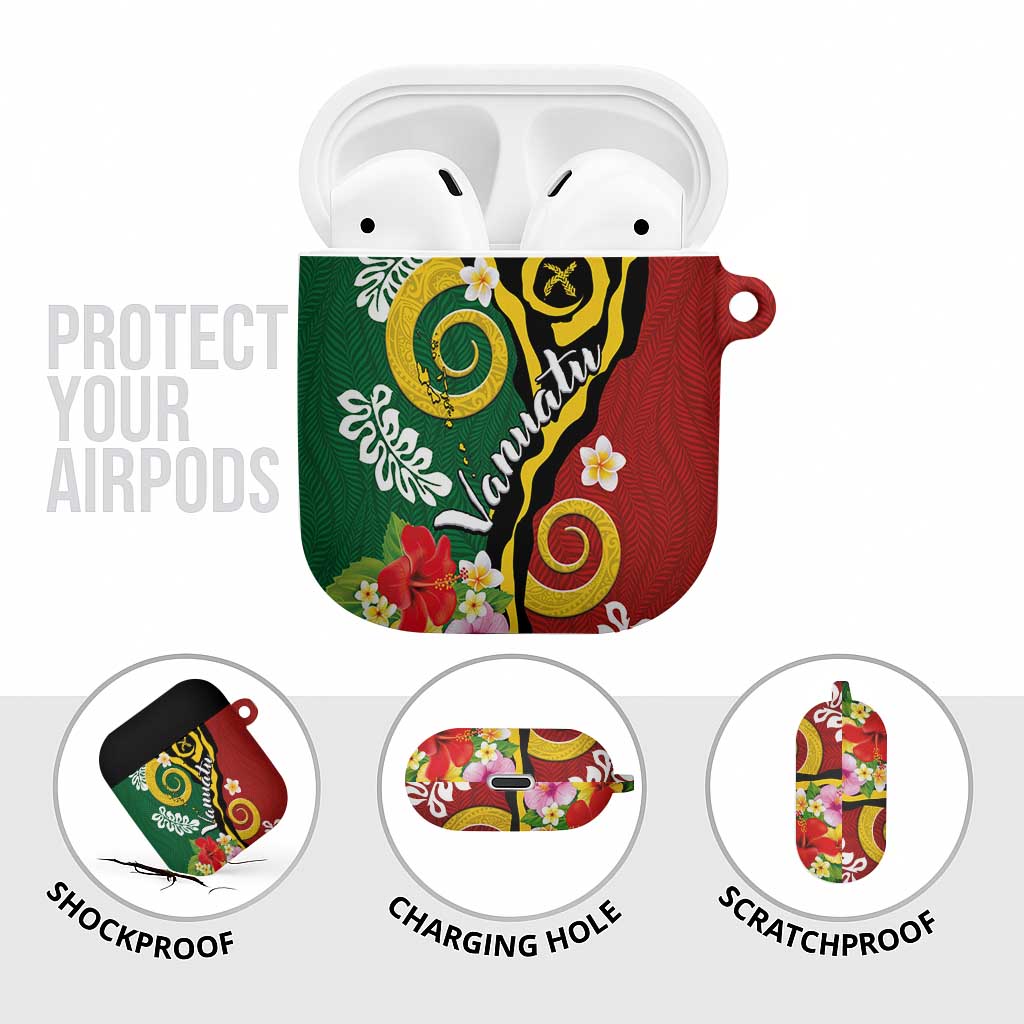 Melanesian Vanuatu Tribal Boar Tusk AirPods Case Tropical Plants and Namele Motifs LT03 - Polynesian Pride