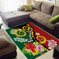Melanesian Vanuatu Tribal Boar Tusk Area Rug Tropical Plants and Namele Motifs LT03 - Polynesian Pride