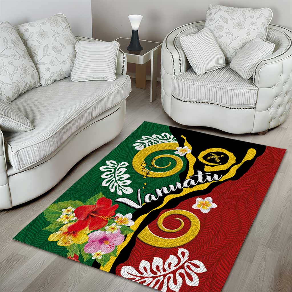 Melanesian Vanuatu Tribal Boar Tusk Area Rug Tropical Plants and Namele Motifs LT03 - Polynesian Pride