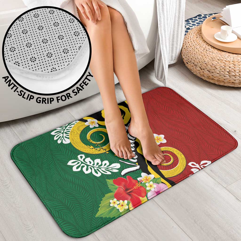 Melanesian Vanuatu Tribal Boar Tusk Bathroom Set Tropical Plants and Namele Motifs - Polynesian Pride