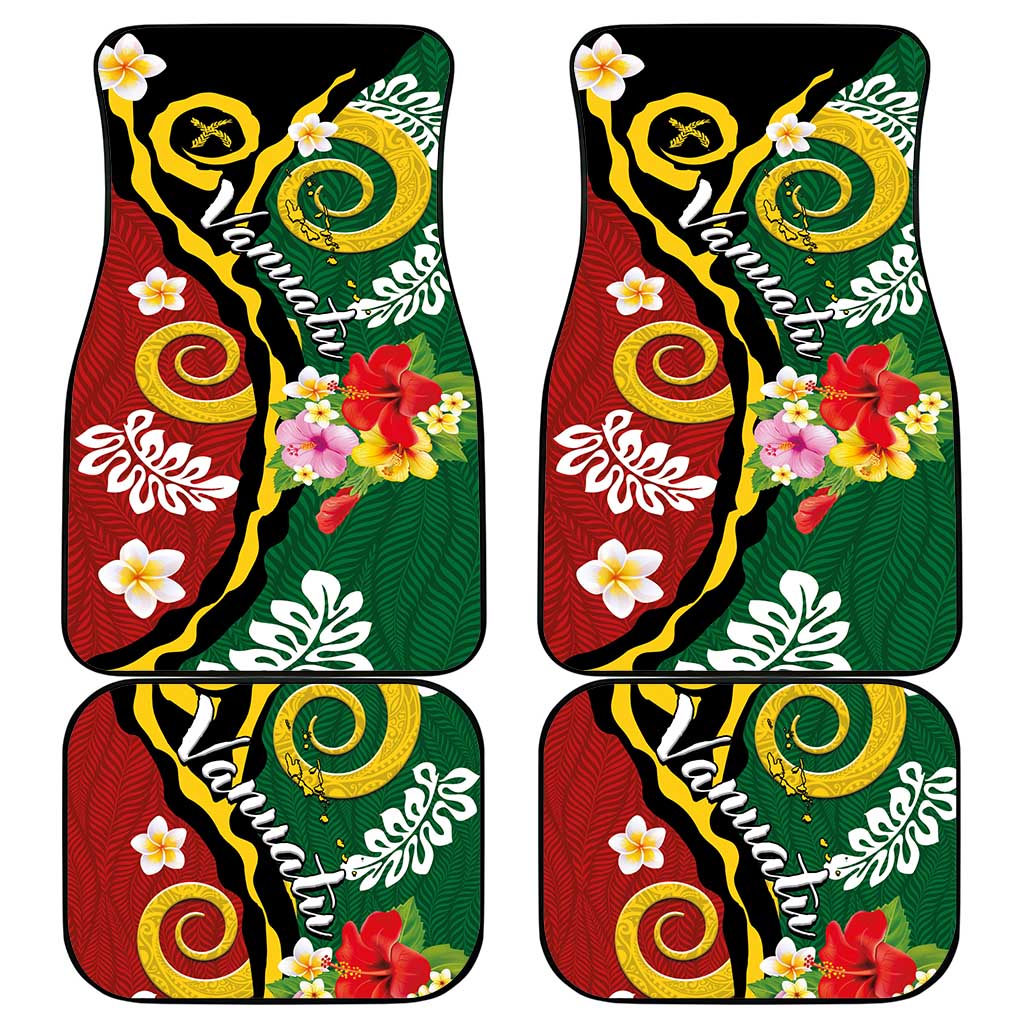 Melanesian Vanuatu Tribal Boar Tusk Car Mats Tropical Plants and Namele Motifs LT03 - Polynesian Pride