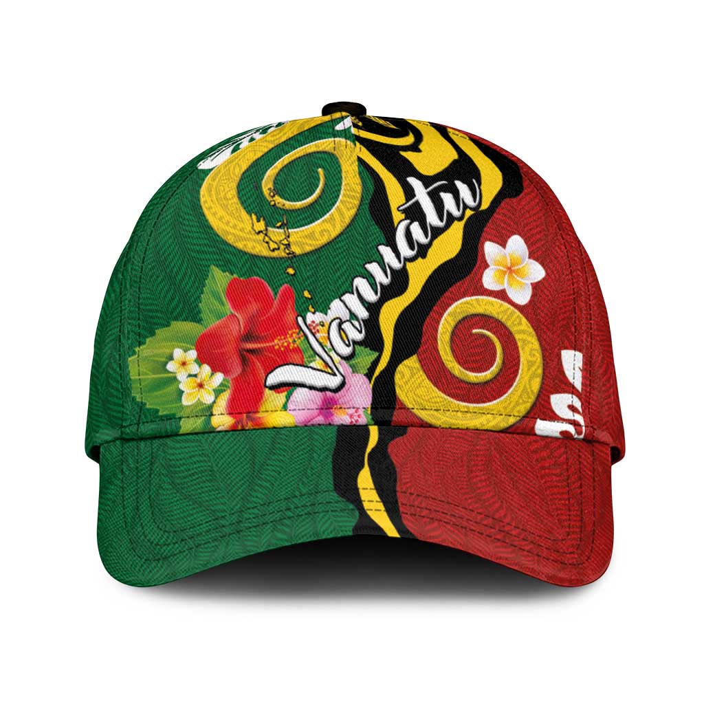 Melanesian Vanuatu Tribal Boar Tusk Classic Cap Tropical Plants and Namele Motifs - Polynesian Pride