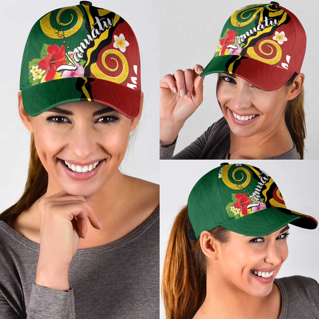 Melanesian Vanuatu Tribal Boar Tusk Classic Cap Tropical Plants and Namele Motifs - Polynesian Pride